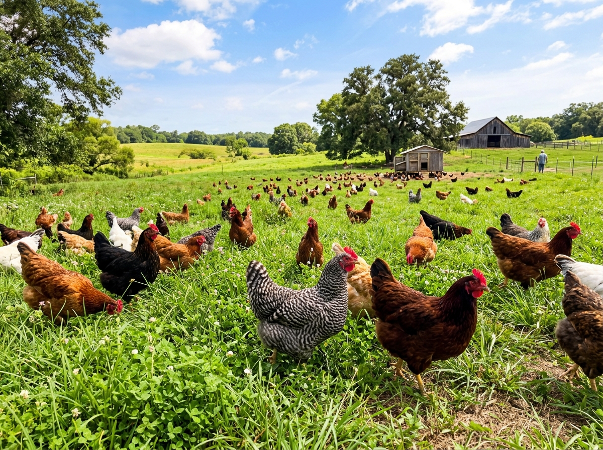 Butcher + Bean free-range chickens on pasture